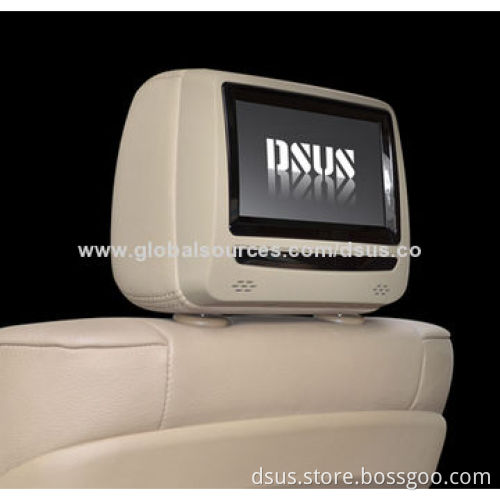 Swivel 7-inch in-car headrest DVD player, with laser button, supports SD card/USB reader